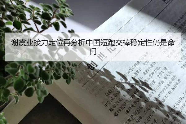 谢震业接力定位再分析中国短跑交棒稳定性仍是命门
